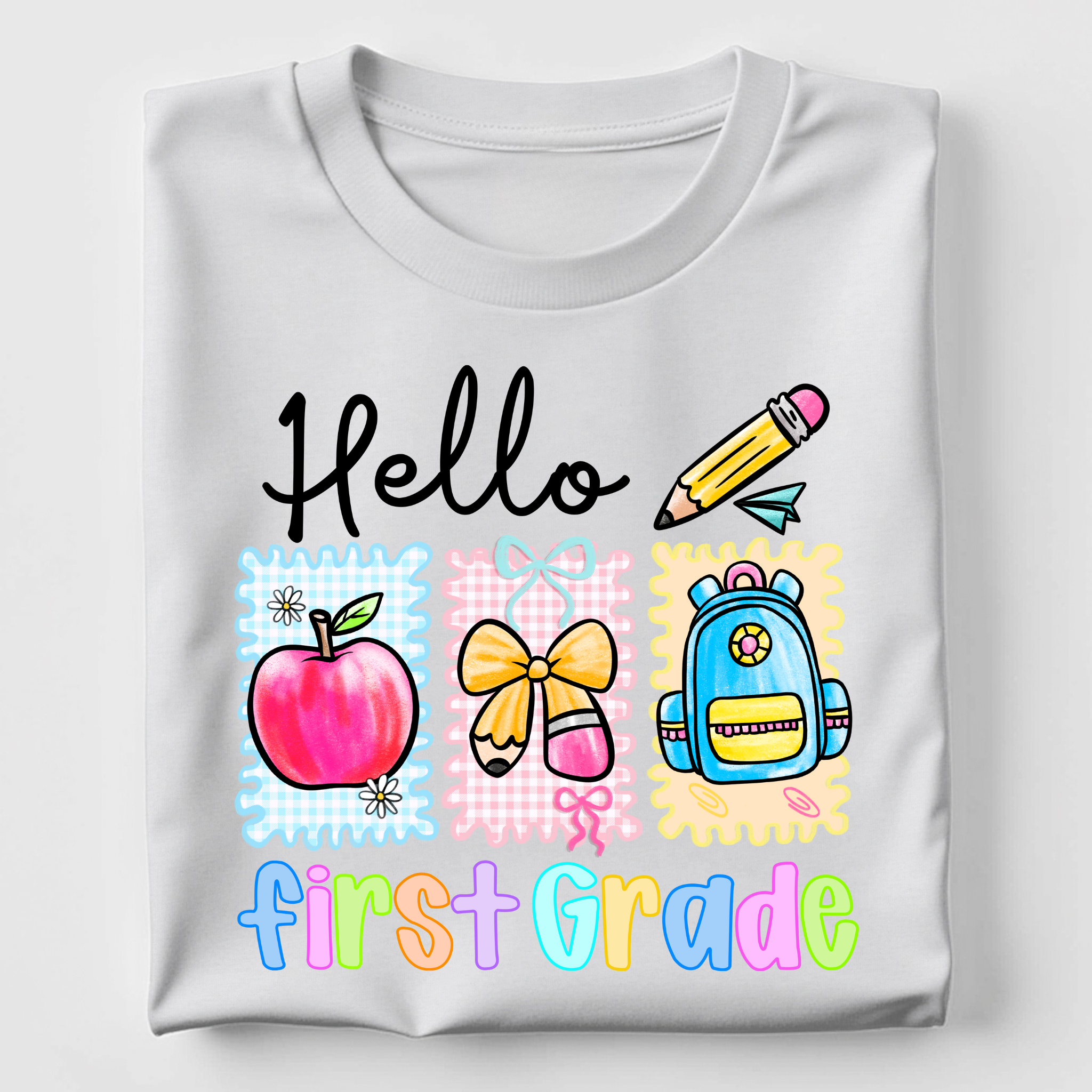 Hello First Grade - Coquette Check