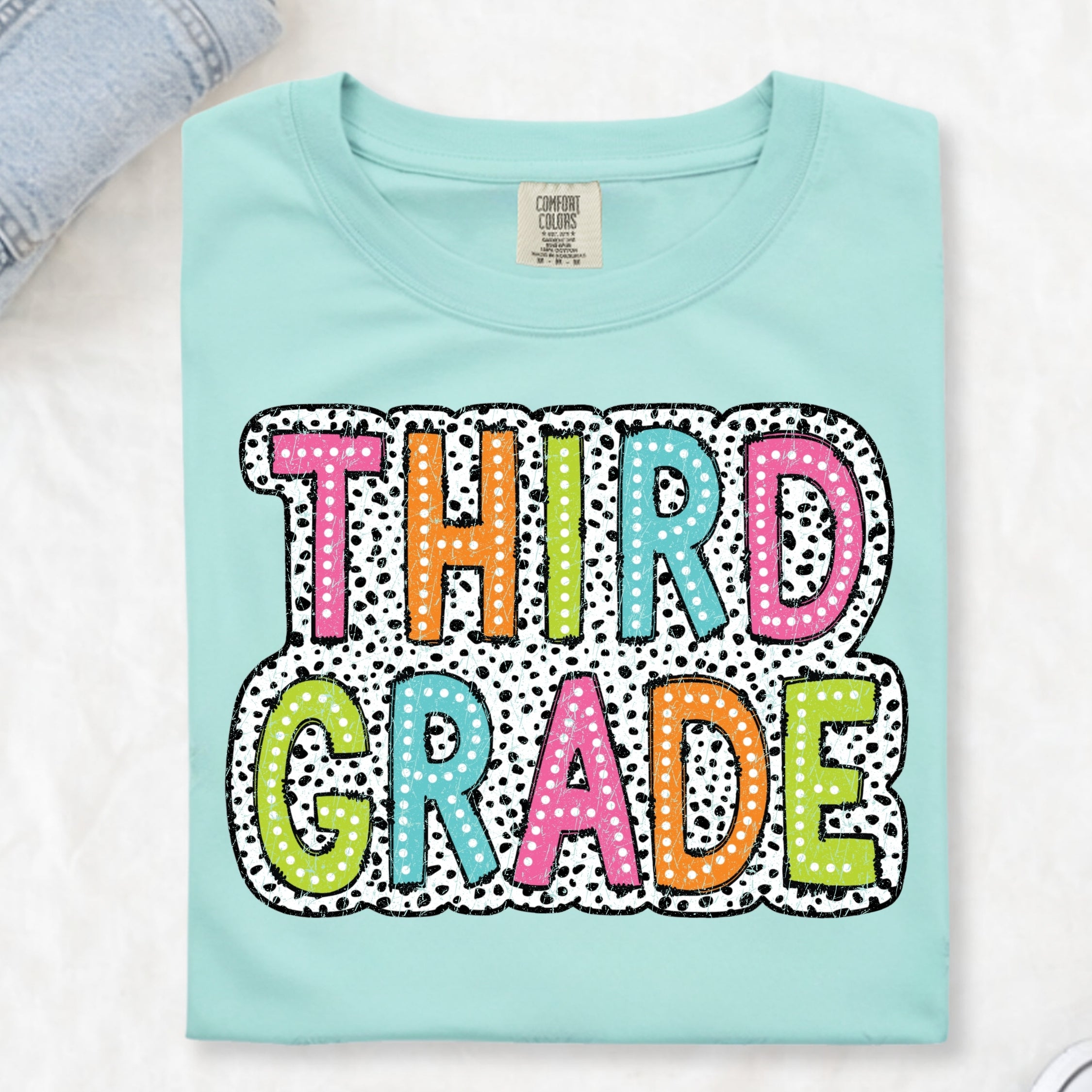 Colorful Dots Distressed - Third Grade