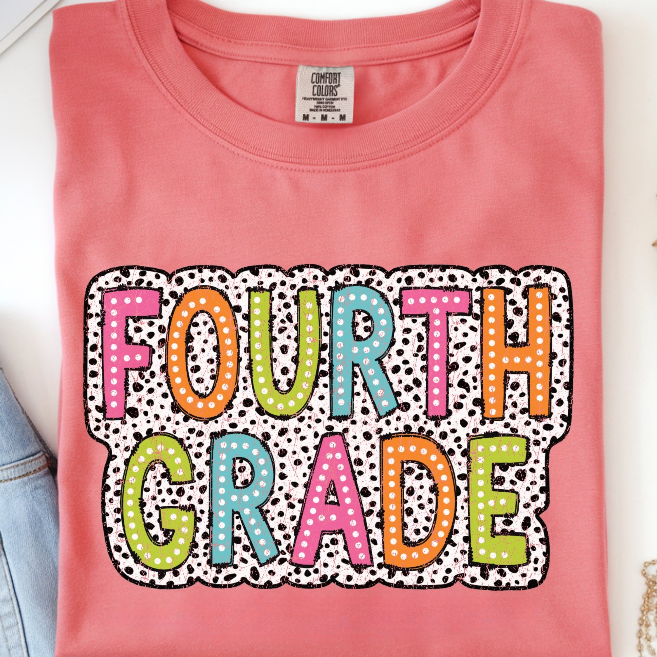 Colorful Dots Distressed - Fourth Grade