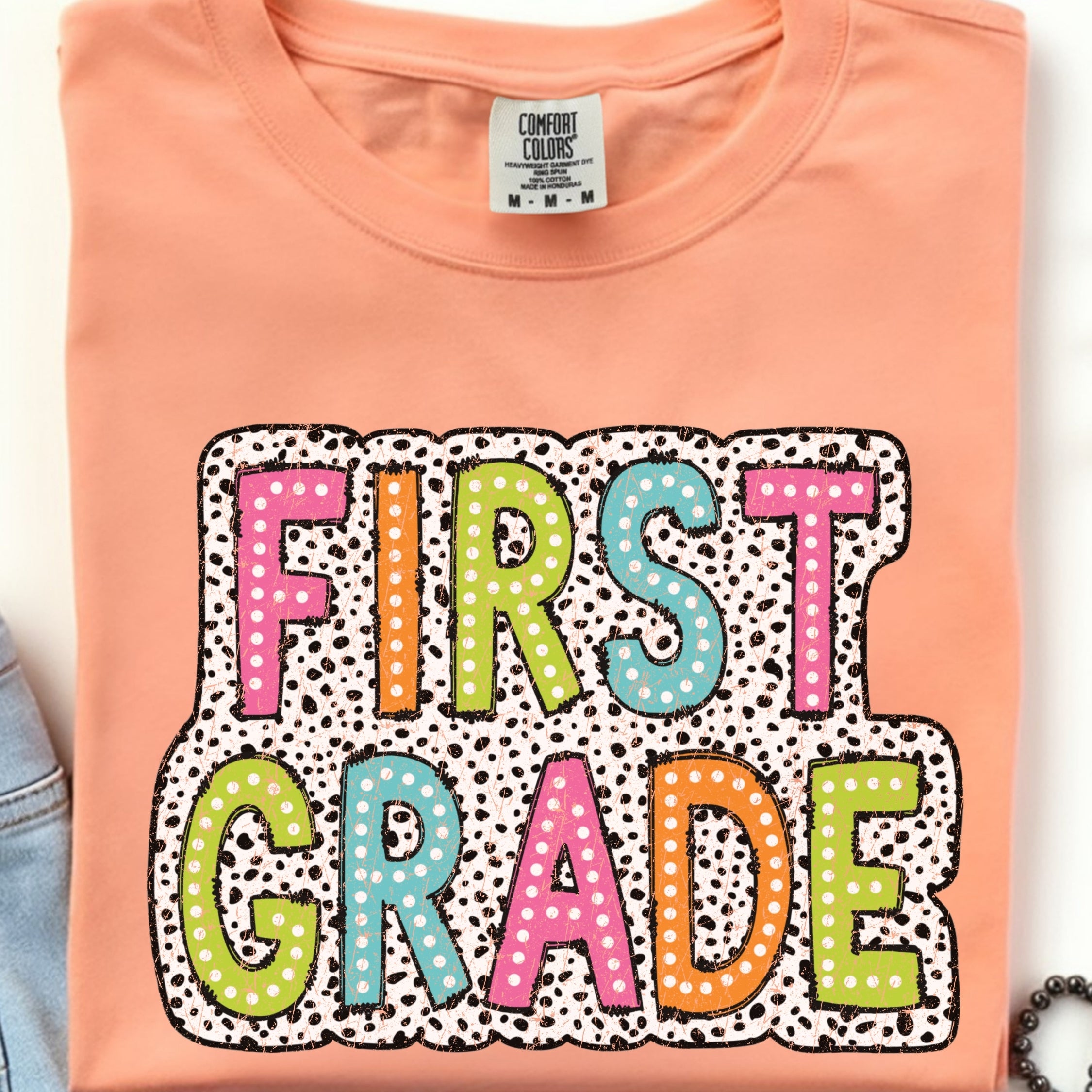 Colorful Dots Distressed - First Grade