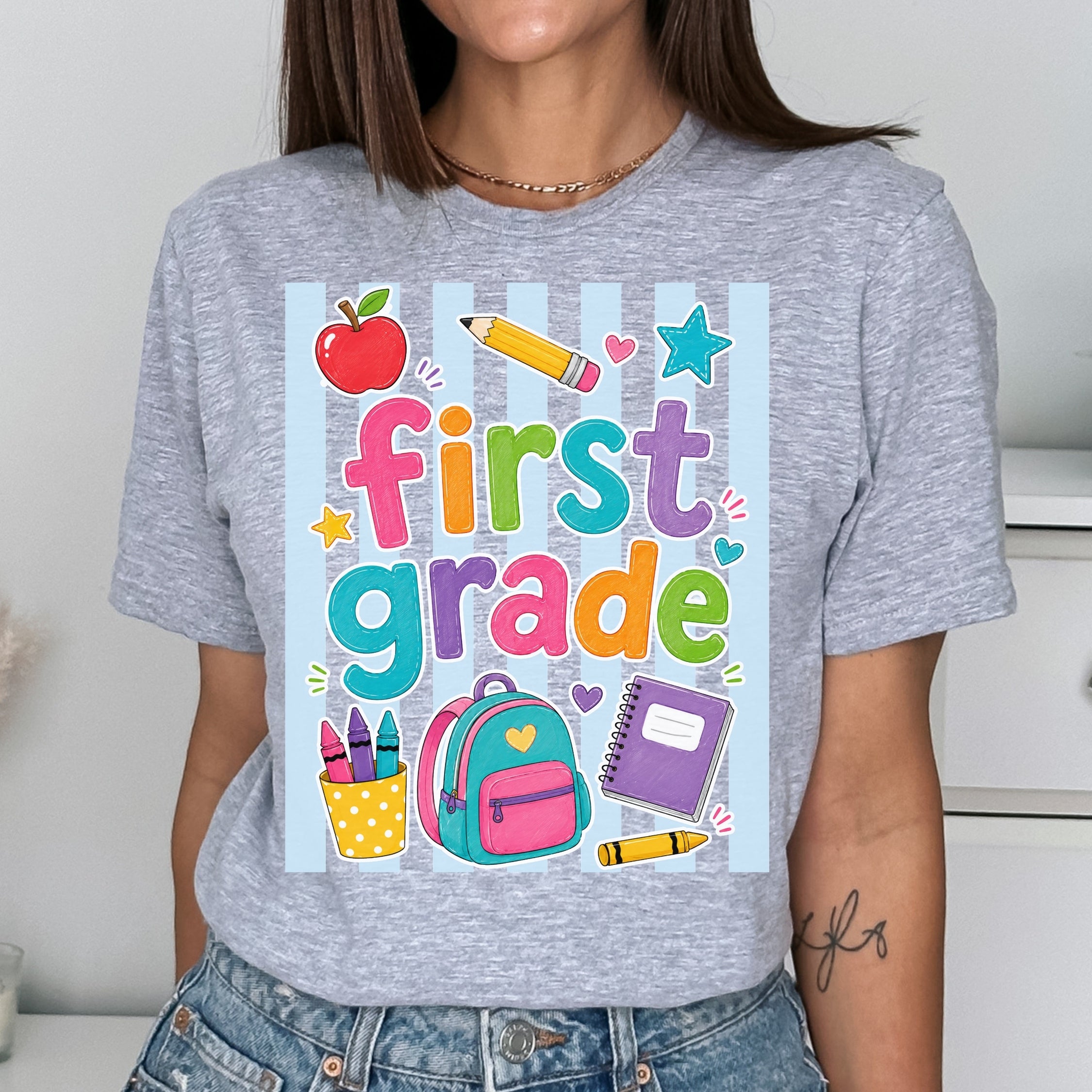 Back to School Preppy Stripes - First Grade