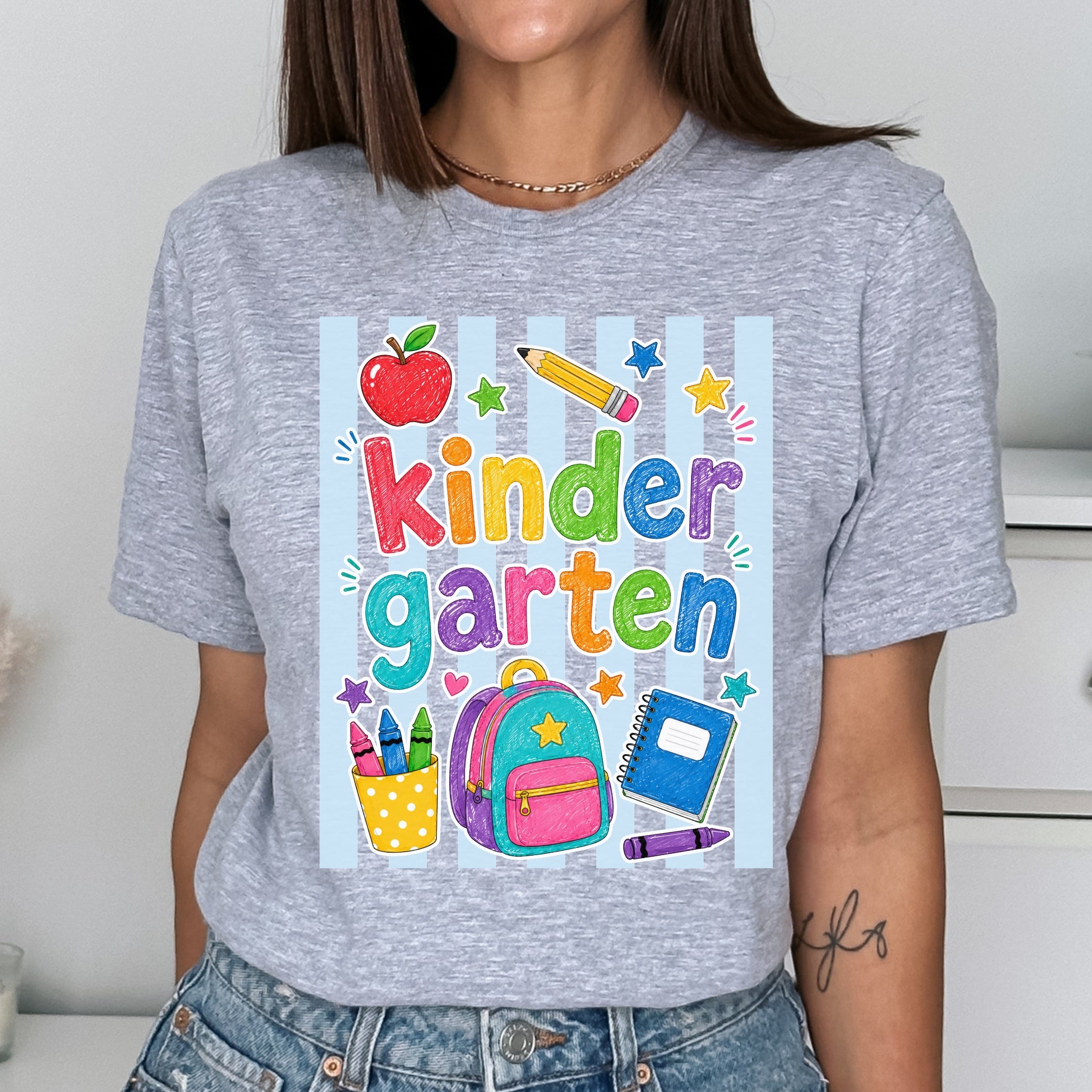 Back to School Preppy Stripes - Kindergarten