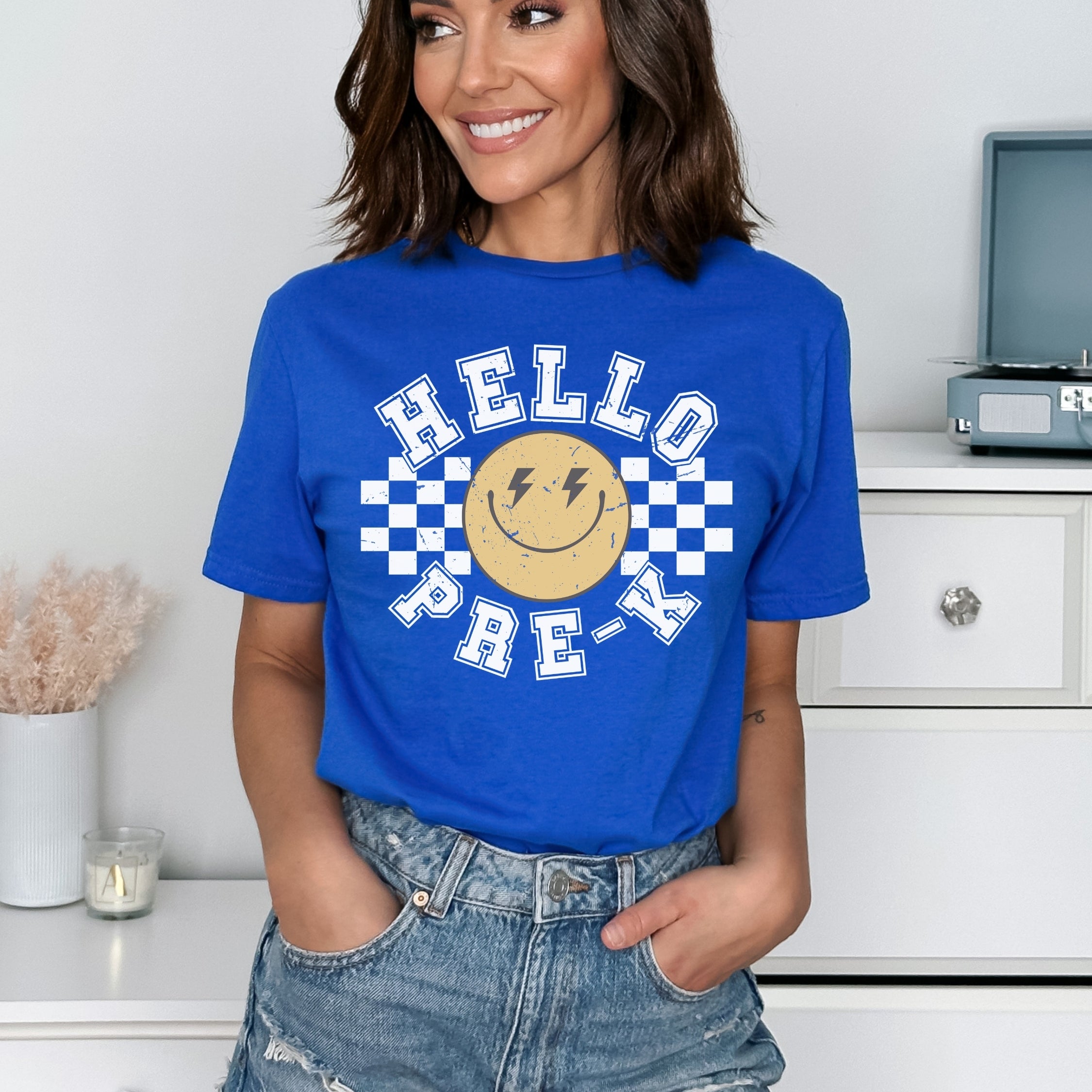 Lightening Smiley White Font - Pre-K