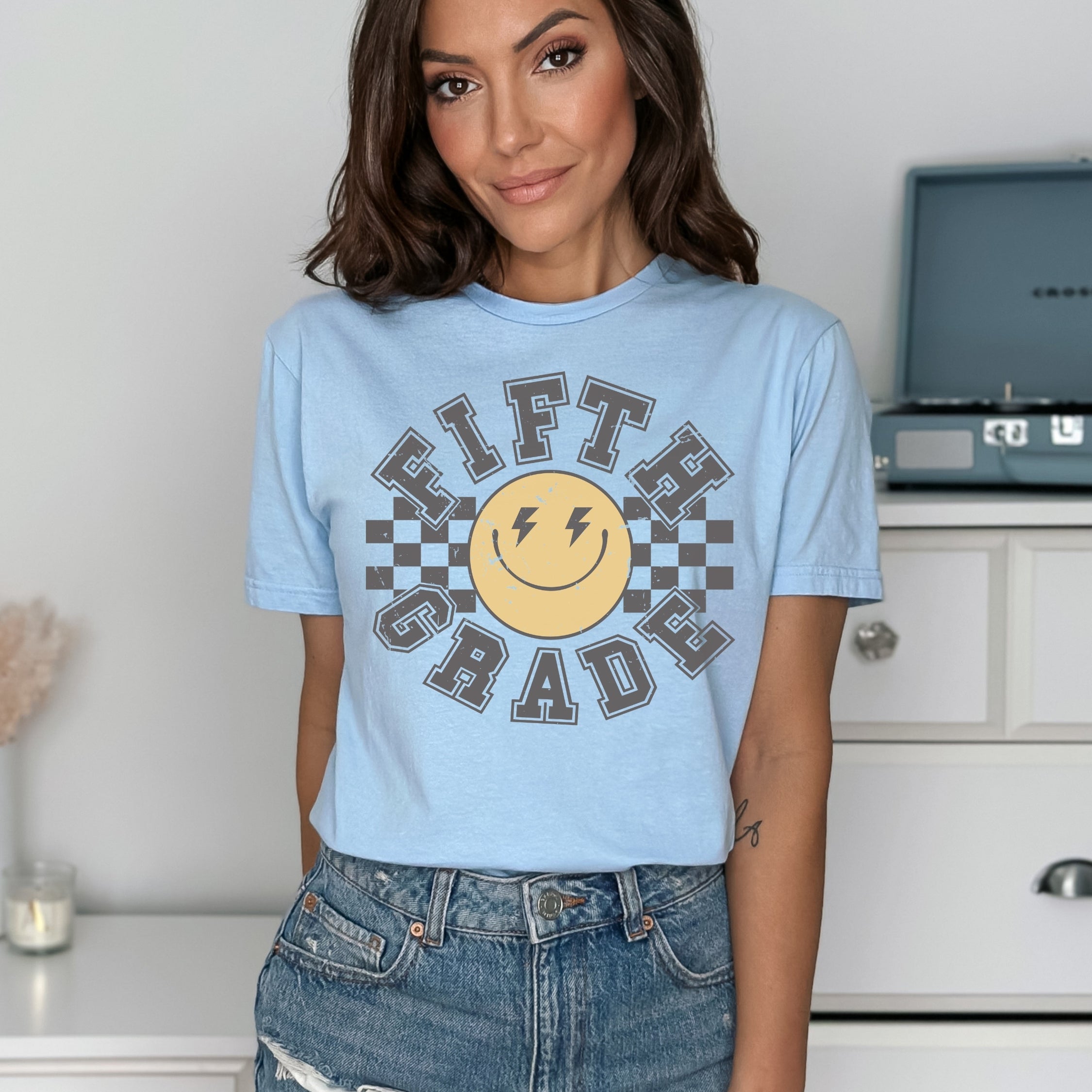 Lightening Smiley Black Font - Fifth Grade