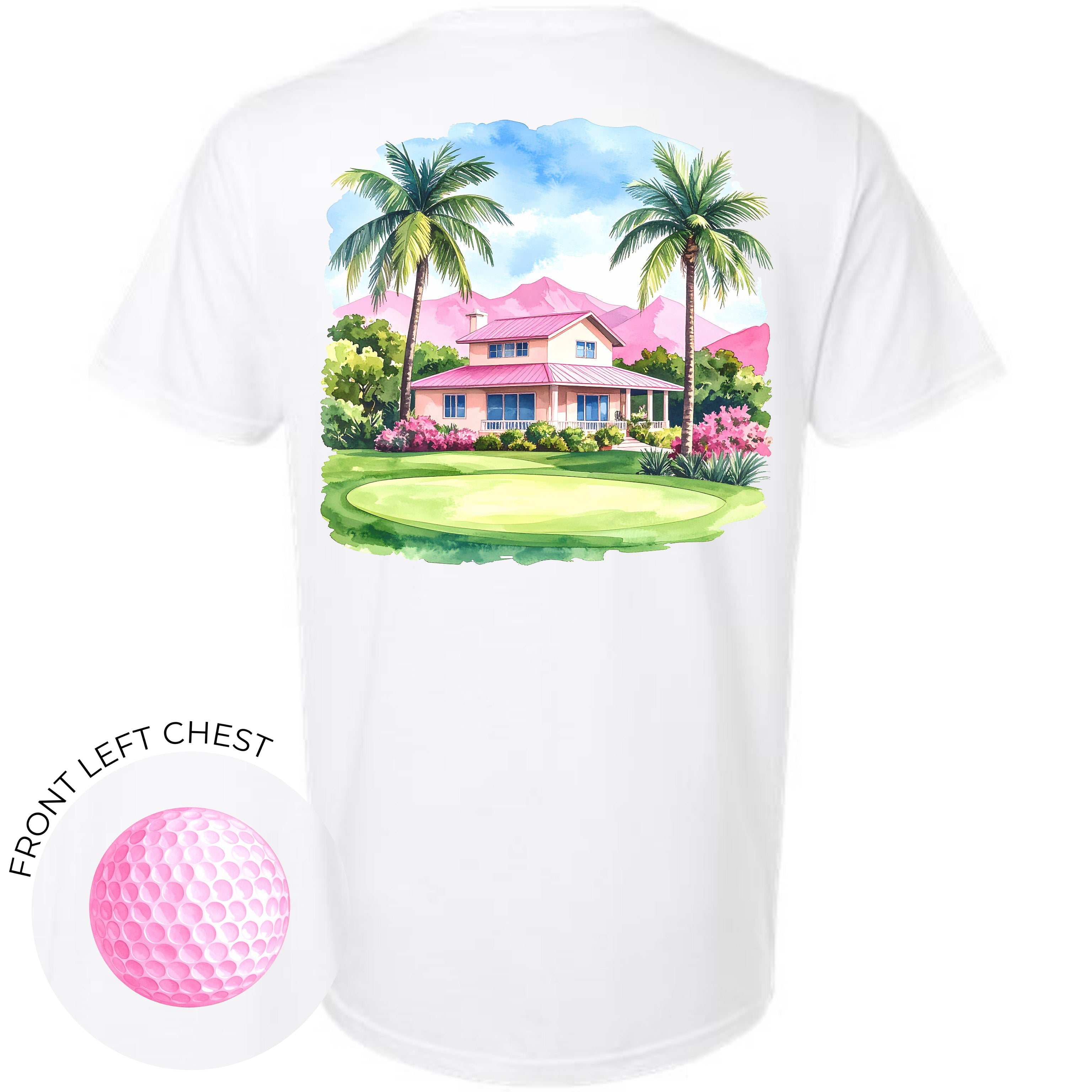 Golf Green with Pink Golf Ball - Front & Back Combo