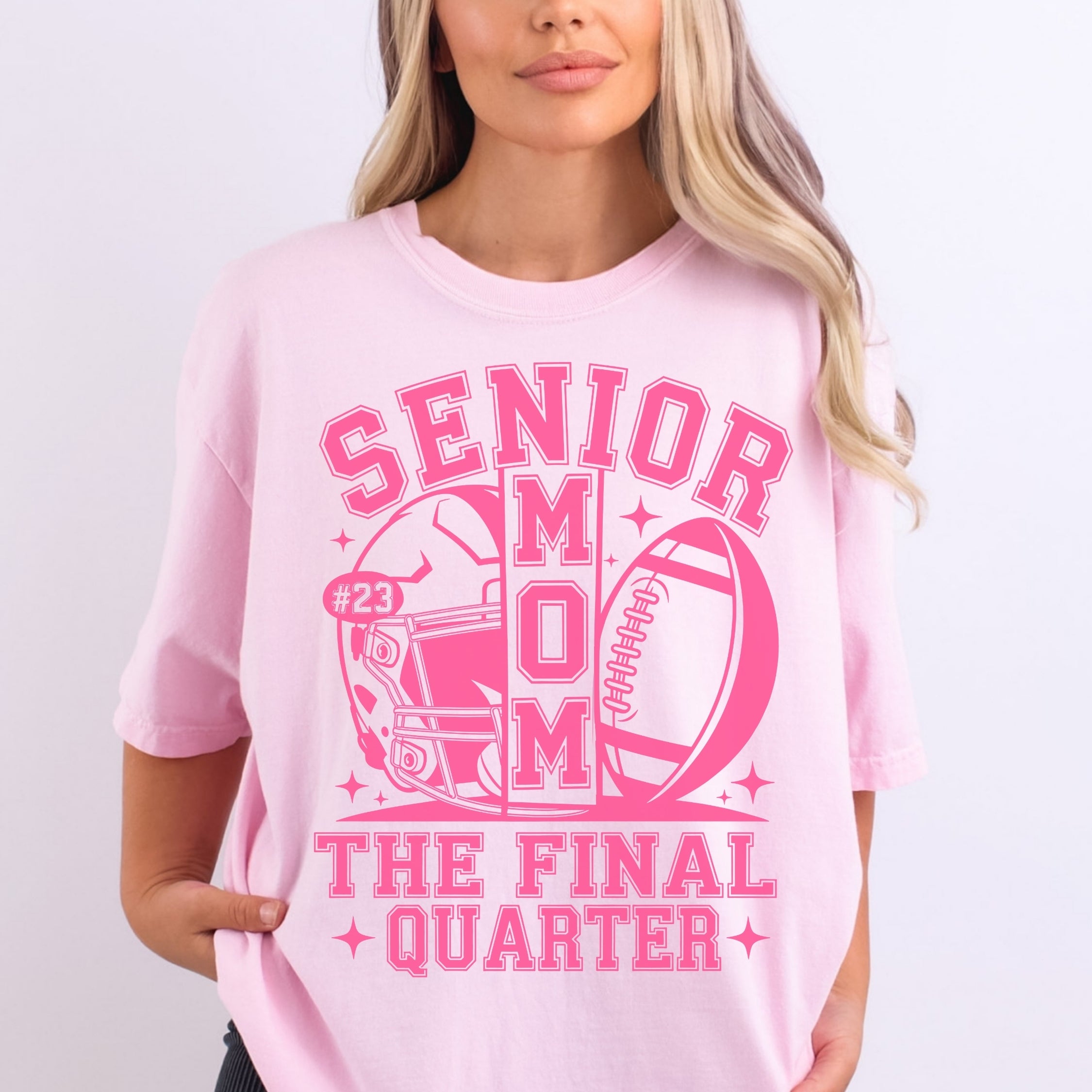 Senior Football Mom - Pink Font