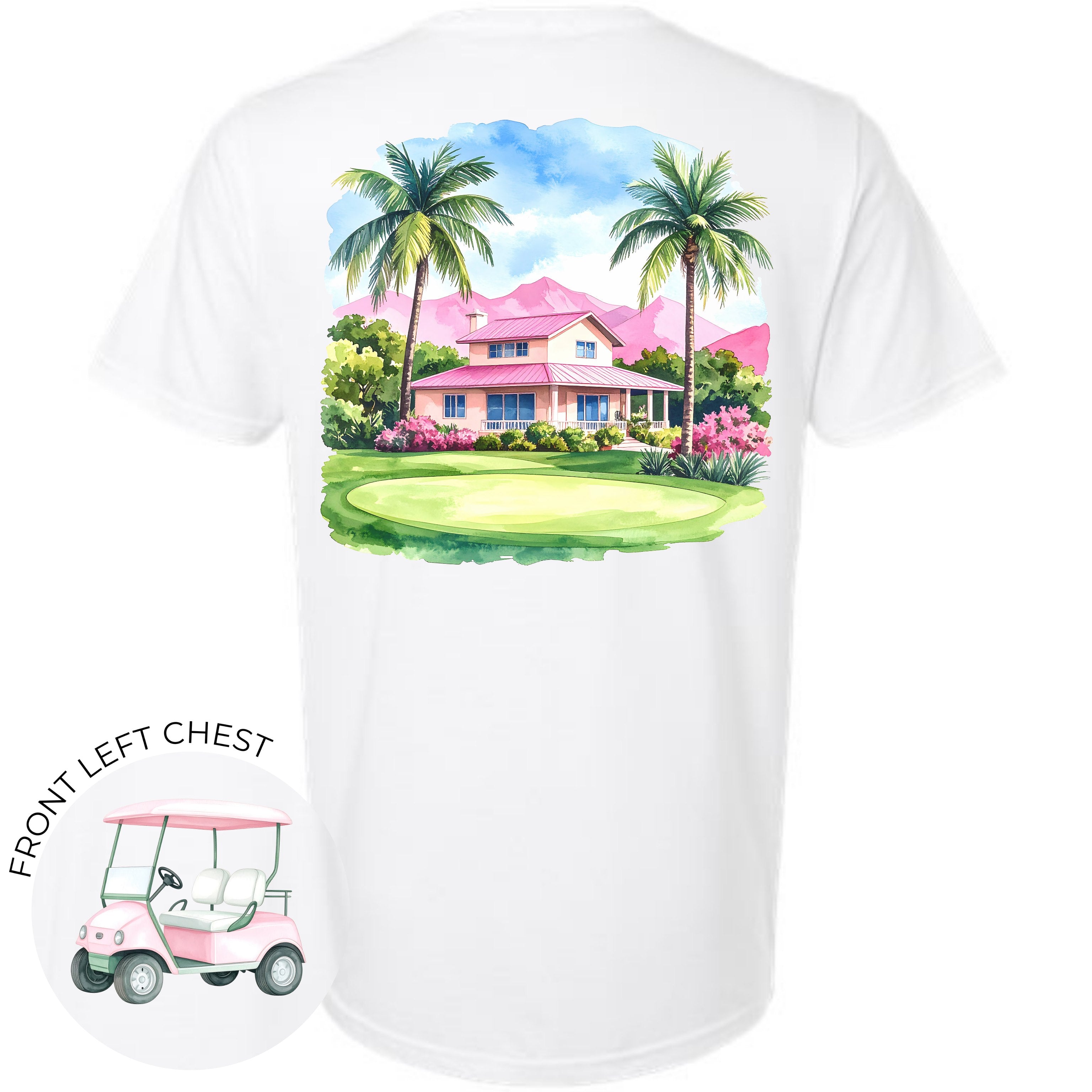 Golf Green with Golf Cart - Front & Back Combo