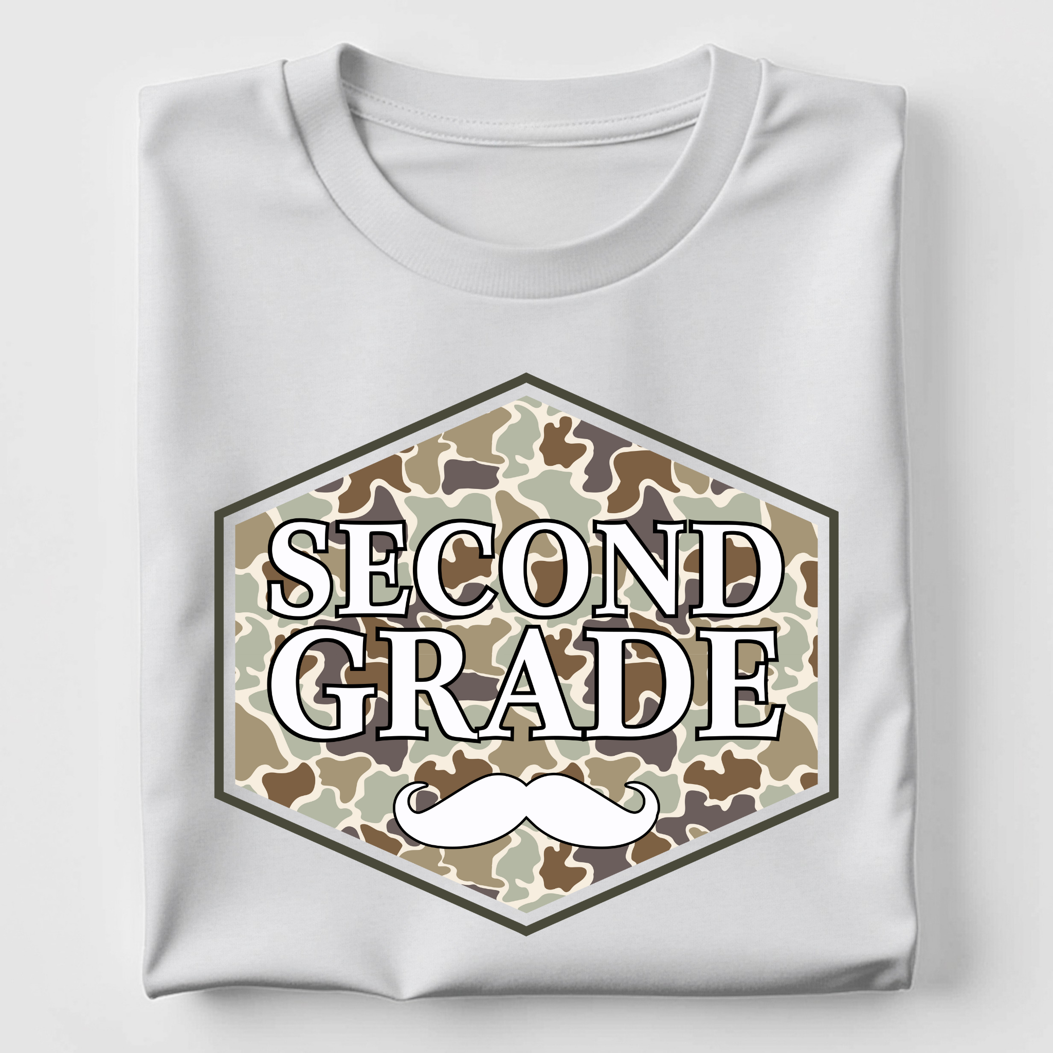 Second Grade - Camo Mustache