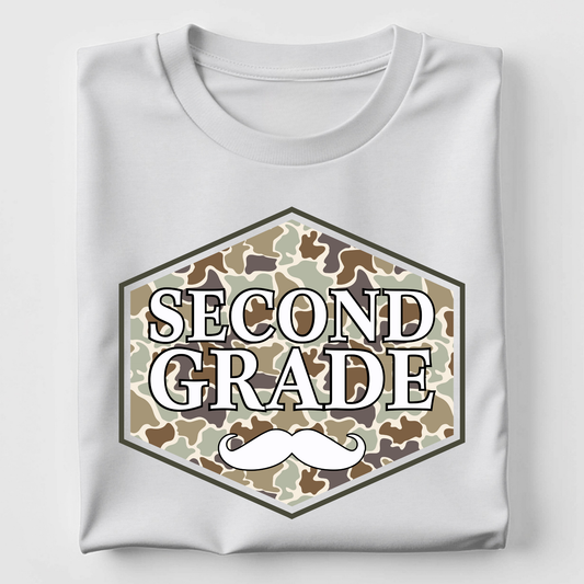 Second Grade - Camo Mustache