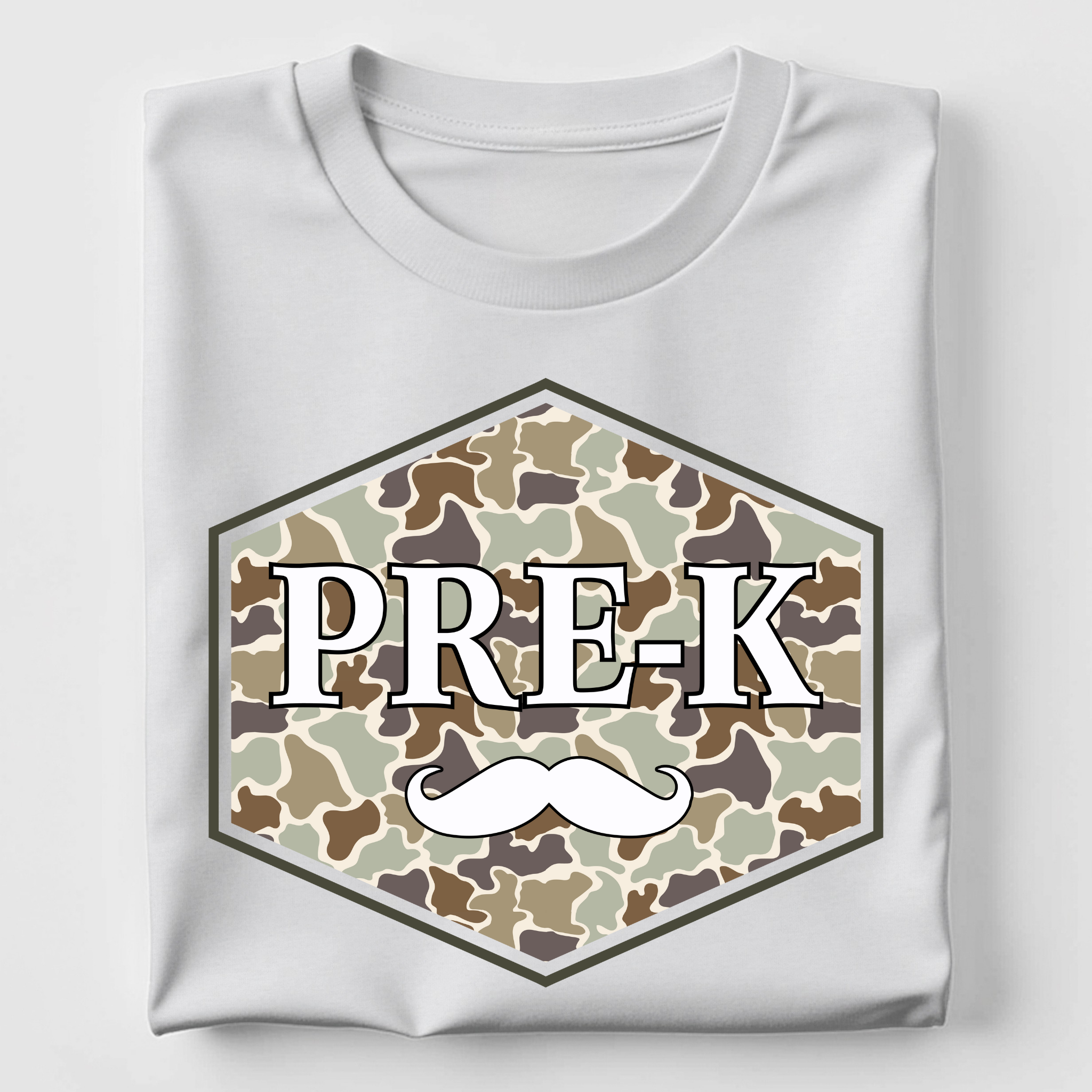 Pre-K - Camo Mustache