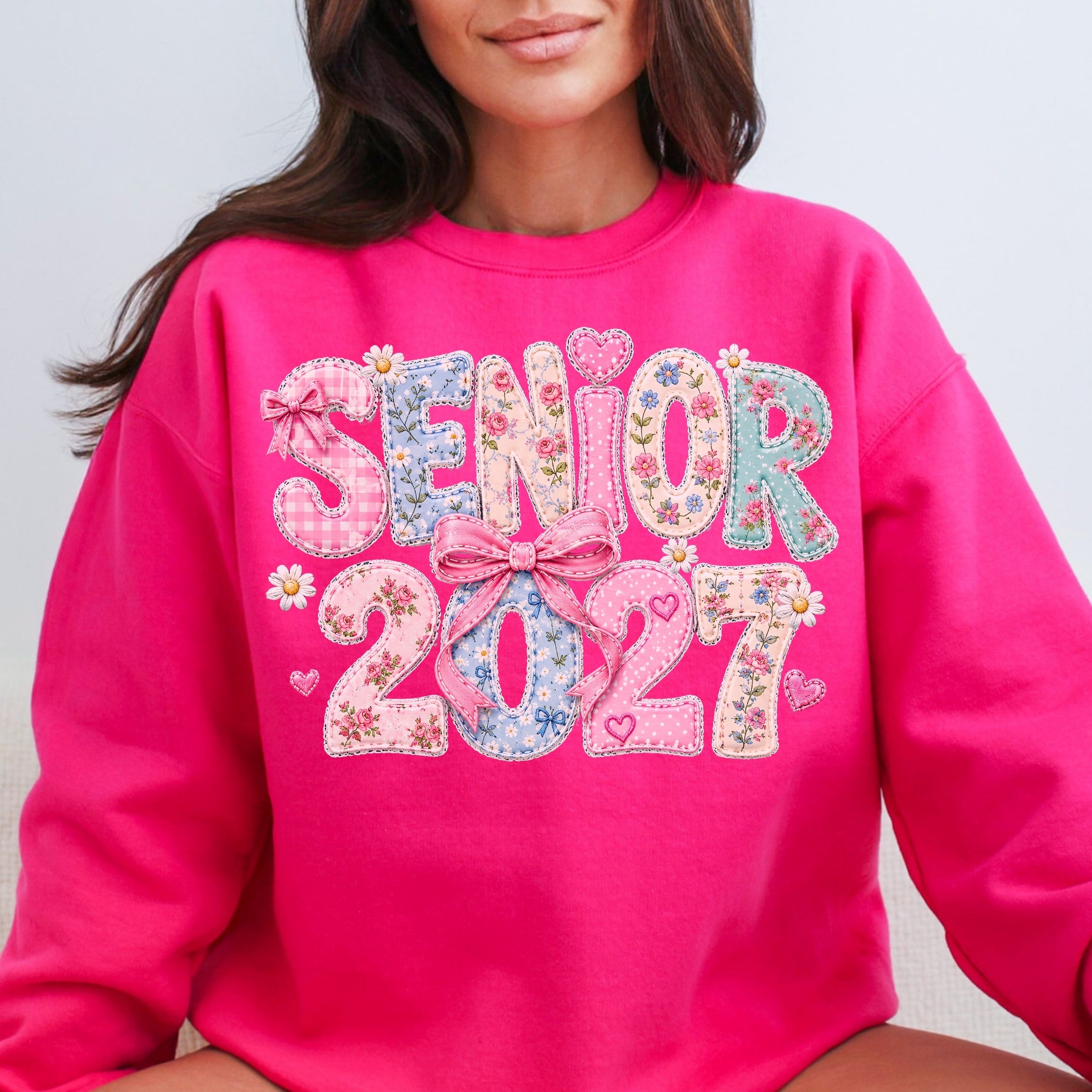 Senior 2027 Quilted Print Pink