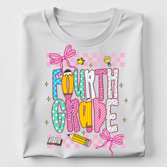 Fourth Grade - Pink Coquette Check