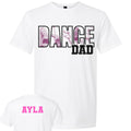 Dance Dad Photo + Name White Short Sleeve Shirt *CUSTOM*